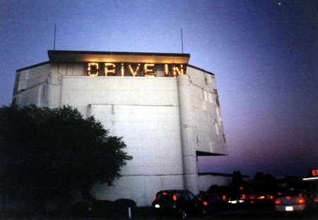 Getty 4 Drive-In Theatre - SCREEN AT NIGHT - PHOTO FROM WATER WINTER WONDERLAND